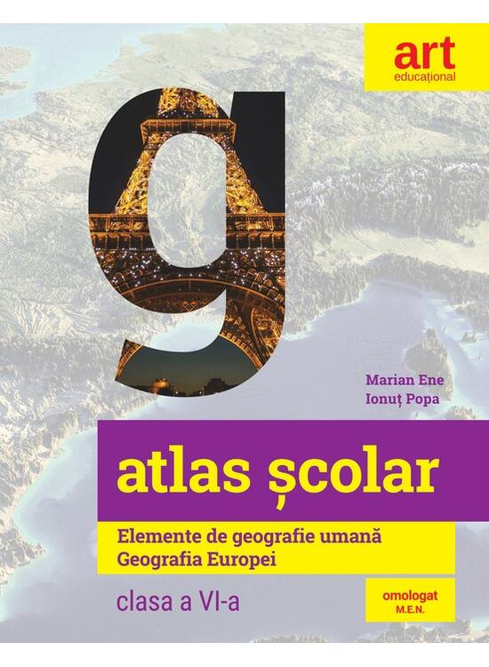 Copertă produs Atlas școlar. Elemente de geografie umană. Geografia Europei - gallery big 1