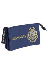 Copertă produs Penar Harry Potter cu 3 compartimente albastru