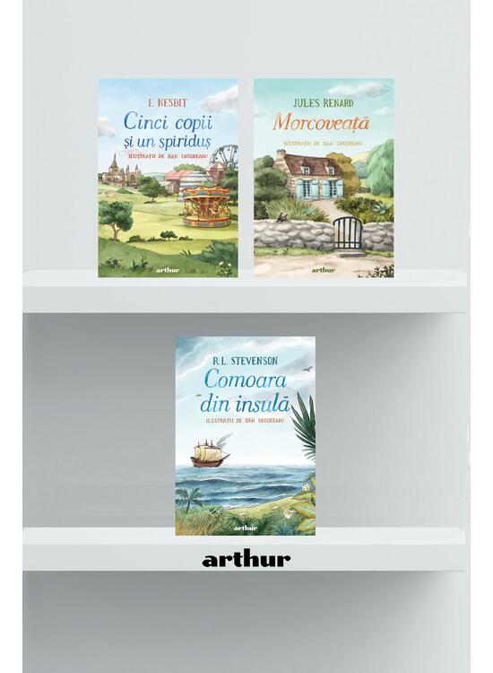 Copertă produs Pachet ilustrator Dan Ungureanu (Morcoveață, Comoara din insulă, Cinci copii și-un spiriduș) - gallery big 1