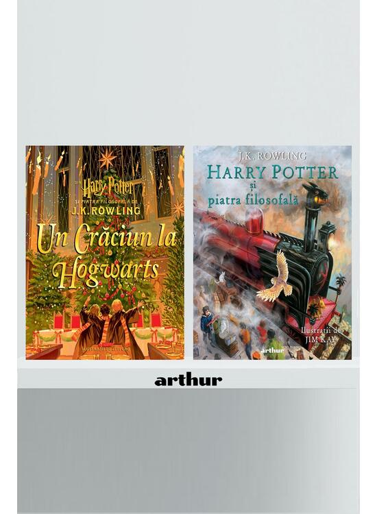 Copertă produs Pachet Crăciun Harry Potter ilustrat ( Crăciun la Hogwarts, Piatra filosofală, ediție ilustrată) - gallery big 1