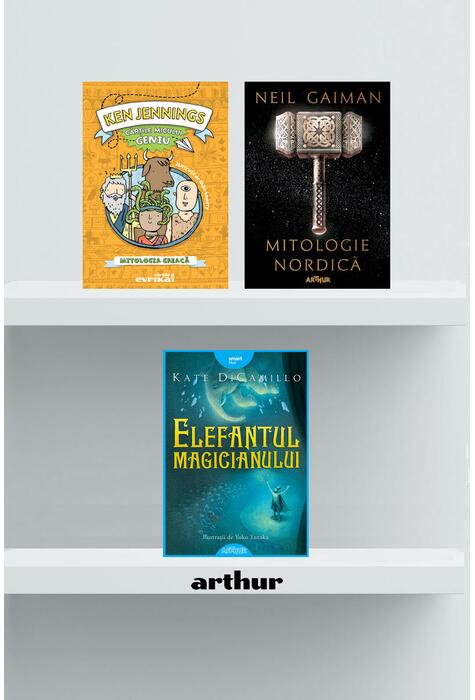 Copertă produs Pachet lecturi pentru 11 ani (Mitologie nordică, Mitologia greacă, Elefantul magicianului)