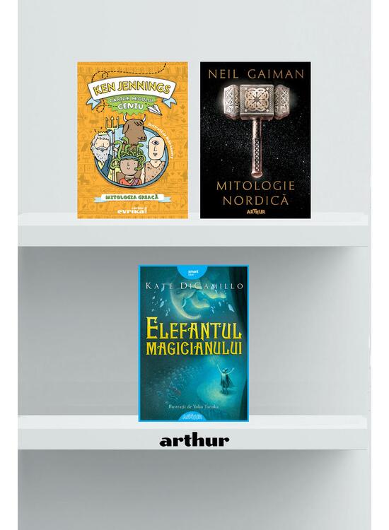 Copertă produs Pachet lecturi pentru 11 ani (Mitologie nordică, Mitologia greacă, Elefantul magicianului) - gallery big 1