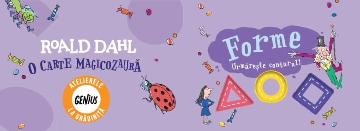 Genius la grădiniță #62 O carte magicozaură. Forme. Urmărește conturul!