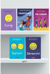 Copertă produs Pachet Raina Telgemeier (Zâmbește, Surori, Curaj, Pe scenă, Fantome)