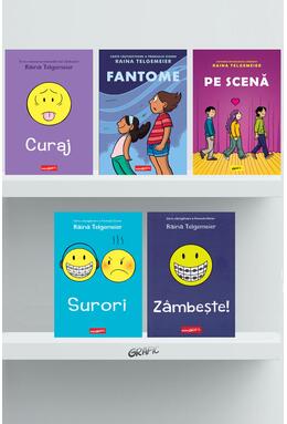 Copertă produs Pachet Raina Telgemeier (Zâmbește, Surori, Curaj, Pe scenă, Fantome)