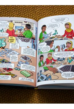 Copertă produs Roboţi şi drone. Trecut, prezent şi viitor (Știință &icirc;n comicsuri)