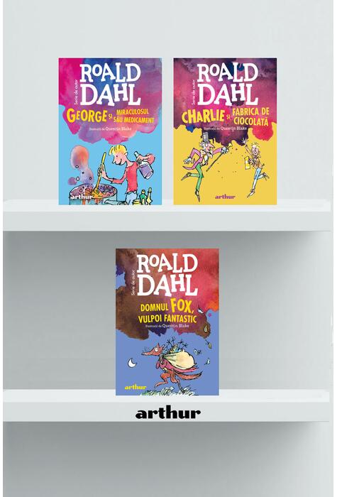 Copertă produs Pachet Roald Dahl format mic (Charlie și fabrica de ciocolată, George, Domnul Fox)