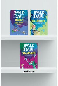 Copertă produs Pachet Roald Dahl format mic ( Din copilărie, Vrăjitoarele, Charlie și marele ascensor)