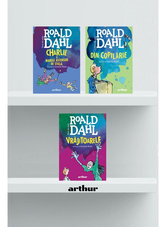 Copertă produs Pachet Roald Dahl format mic ( Din copilărie, Vrăjitoarele, Charlie și marele ascensor) - gallery big 1