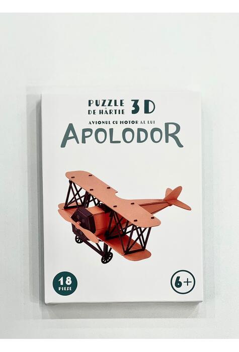 Copertă produs Puzzle 3D din hârtie: Avionul cu motor al lui APOLODOR (19 piese)