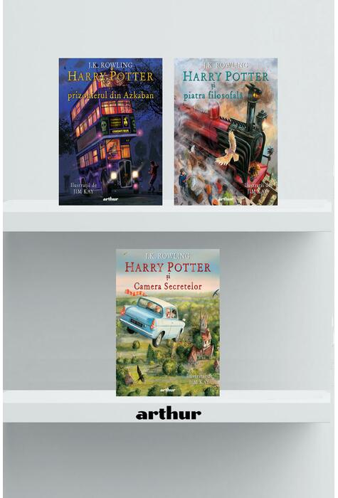 Copertă produs Pachet Harry Potter ediție ilustrată (volumele 1-3)