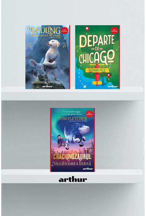 Copertă produs Pachet aventuri (Endling, Crăciunozaurul și Vrăjitoarea Iarnă, Departe de Chicago)