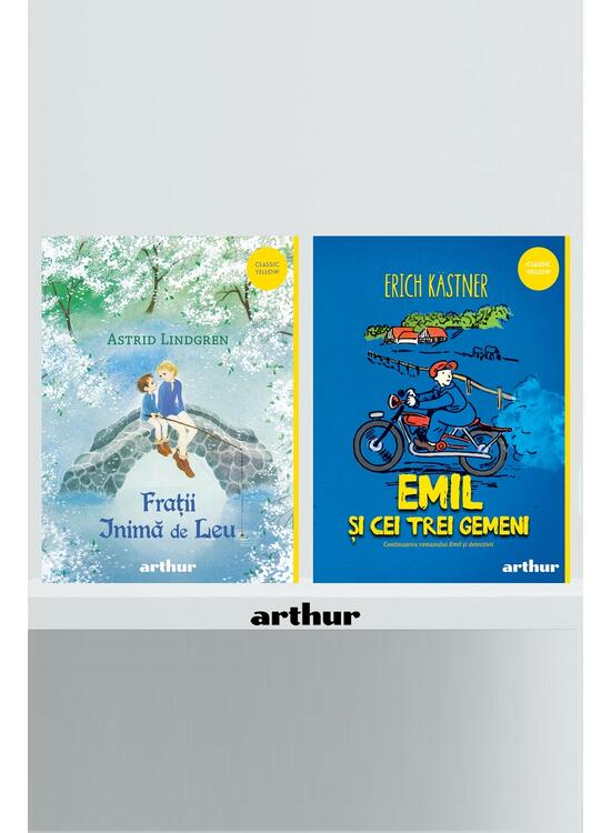 Copertă produs Pachet școlar clasa a IV-a (Emil şi cei trei gemeni, Frații inimă de leu) - gallery big 1