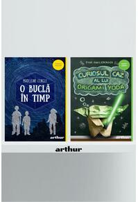 Copertă produs Pachet școlar clasa a III-a(O buclă &icirc;n timp| paperback, Curiosul caz al lui Origami Yoda | paperback)