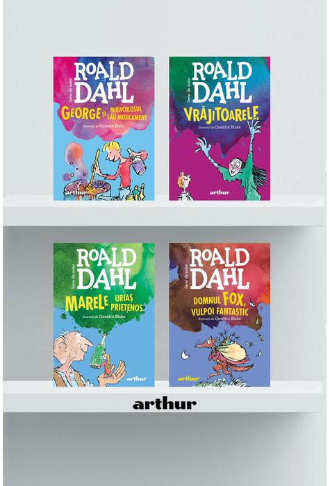 Copertă produs Pachet Roald Dahl ( Domnul Fox, MUP, Vrăjitoarele, George)