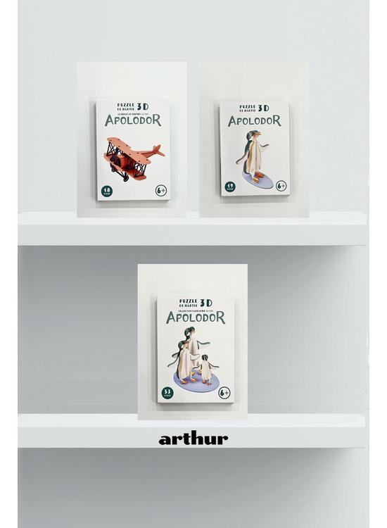 Copertă produs Pachet 3 Puzzle-uri 3D din h&acirc;rtie APOLODOR - gallery big 1