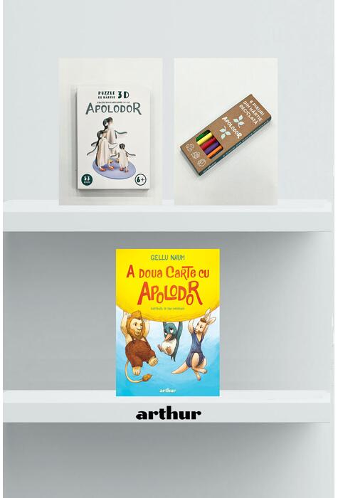 Copertă produs Pachet promo Apolodor 6-8 ani ( A doua carte cu Apolodor, puzzle 3D, set pixuri)