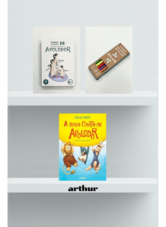 Copertă produs Pachet promo Apolodor 6-8 ani ( A doua carte cu Apolodor, puzzle 3D, set pixuri) - gallery big 1